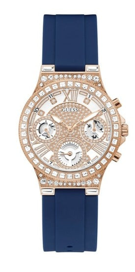  Shop Authentic Guess Moonlight Diamonds White Dial Blue Rubber Strap Watch for Women - GW0257L3 - Luxxuri