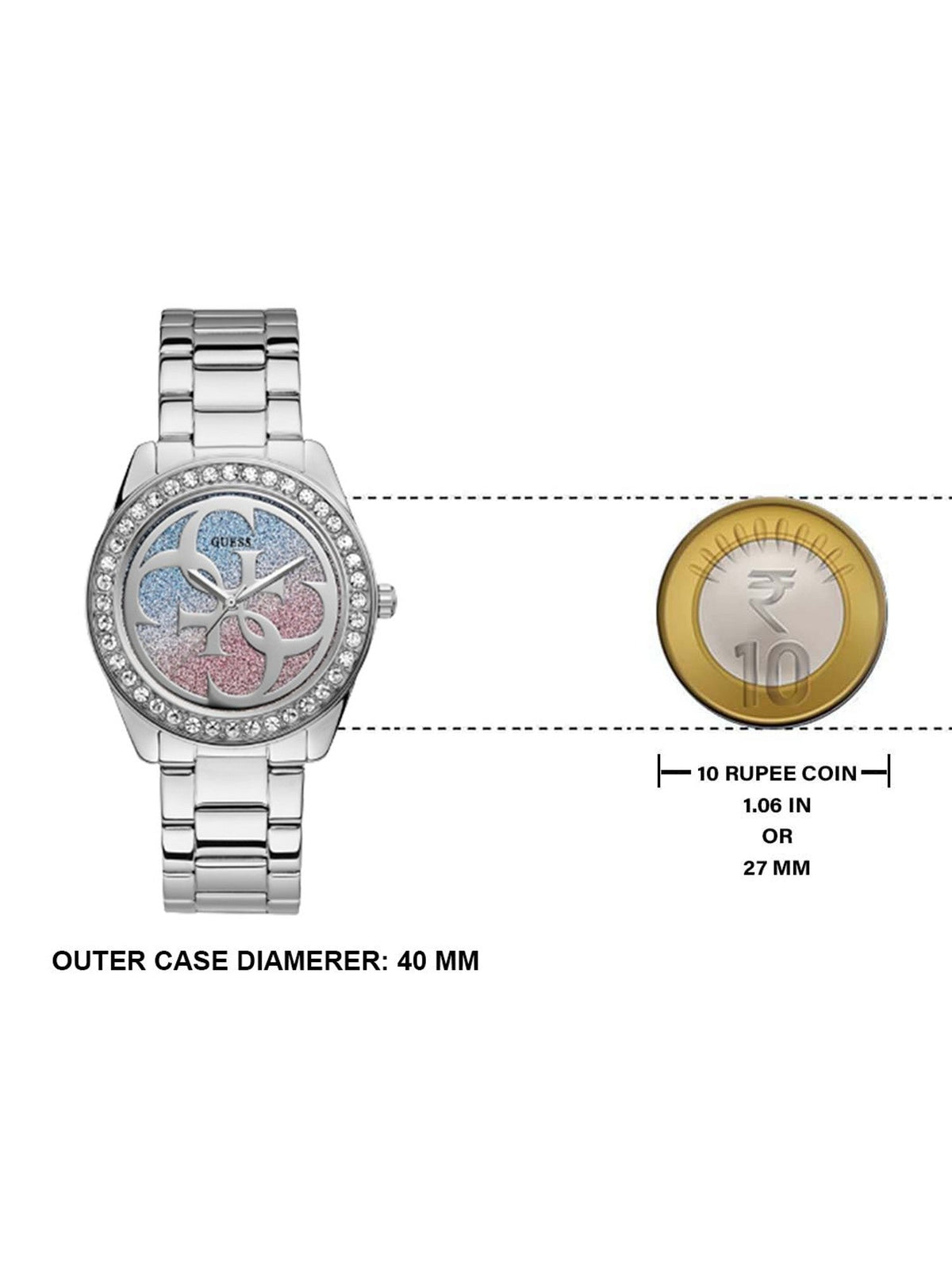  Shop Authentic Guess G Twist Diamonds Silver Dial Silver Steel Strap Watch For Women - W1201L1 - Luxxuri