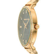  Shop Authentic Michael Kors Pyper Three-Hand Black Dial Gold Steel Strap Watch For Women - MK4593 - Luxxuri