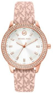  Shop Authentic Michael Kors Tibby Silver Dial Pink Leather Strap Watch for Women - MK1050 - Luxxuri