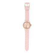  Shop Authentic Michael Kors Mini Lennox Three-Hand Rose Gold Dial Pink Silicone Strap Watch For Women - MK7282 - Luxxuri