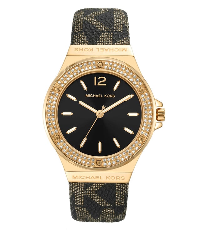  Shop Authentic Michael Kors Lennox Three Hand Black Dial Black Leather Strap Watch For Women - MK7307 - Luxxuri