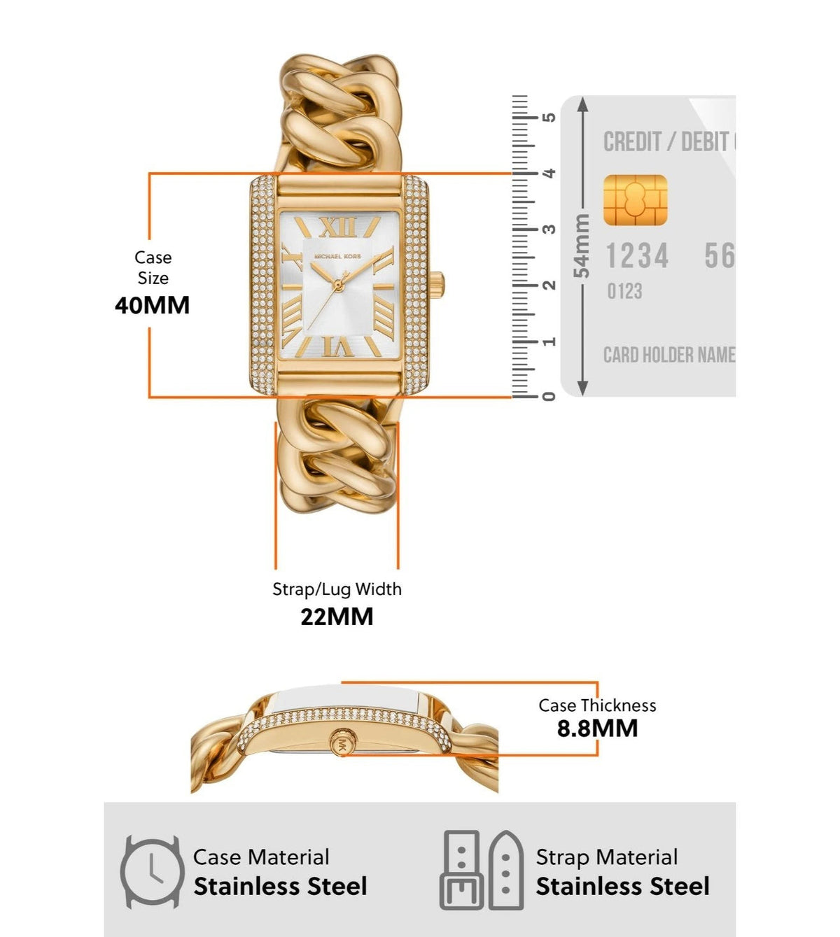  Shop Authentic Michael Kors Emery Three Hand Silver Dial Gold Steel Strap Watch For Women - Mk7300 - Luxxuri