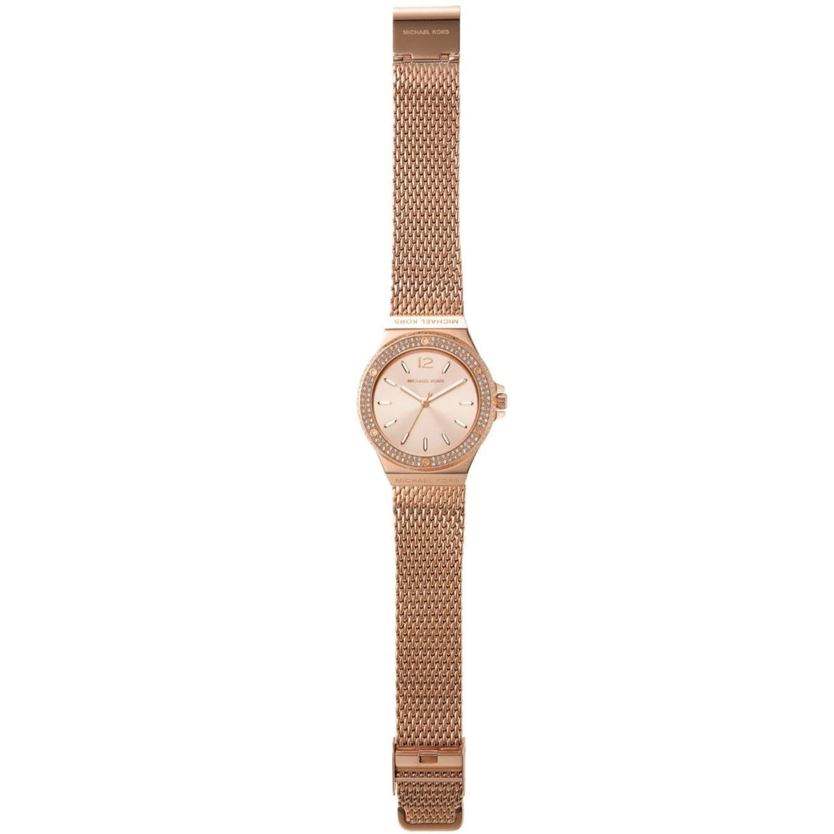  Shop Authentic Michael Kors Lennox Three Hand Rose Gold Dial Rose Gold Mesh Strap Watch For Women - MK7336 - Luxxuri