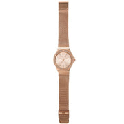  Shop Authentic Michael Kors Lennox Three Hand Rose Gold Dial Rose Gold Mesh Strap Watch For Women - MK7336 - Luxxuri