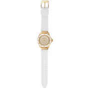  Shop Authentic Michael Kors Everest Analog Gold Dial White Silicone Strap Watch For Women - MK7357 - Luxxuri