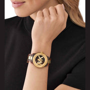  Shop Authentic Michael Kors Runway Three-Hand Brown Dial Two Tone Steel Strap Watch for Women - MK7354 - Luxxuri