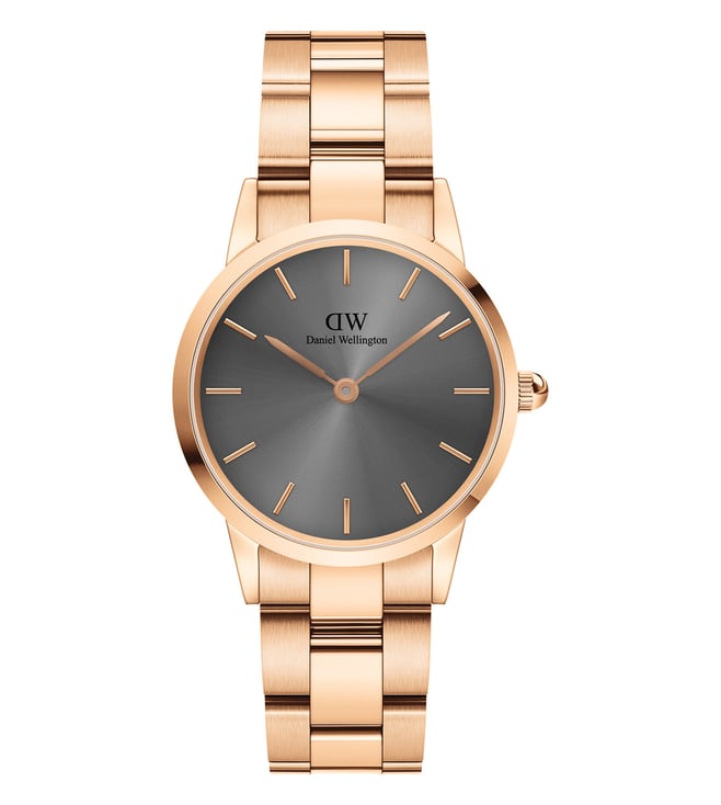  Shop Authentic Daniel Wellington Iconic Link Grey Dial Rose Gold Steel Strap Watch For Women - DW00100332 - Luxxuri