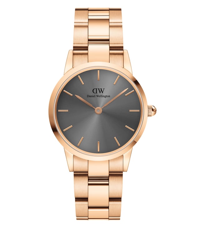  Shop Authentic Daniel Wellington Iconic Link Grey Dial Rose Gold Steel Strap Watch For Women - DW00100336 - Luxxuri