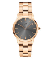  Shop Authentic Daniel Wellington Iconic Link Grey Dial Rose Gold Steel Strap Watch For Women - DW00100336 - Luxxuri
