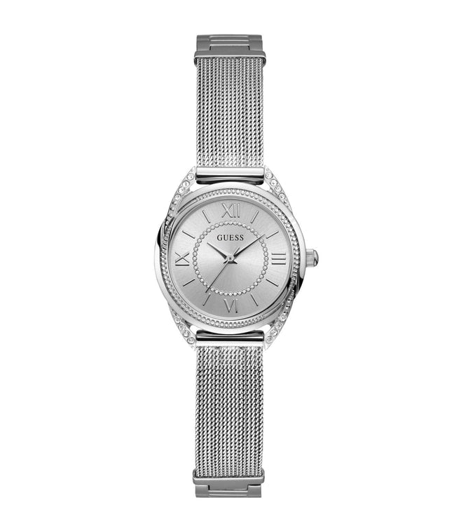  Shop Authentic Guess Whisper Silver Dial Silver Mesh Bracelet Watch for Women - W1084L1 - Luxxuri