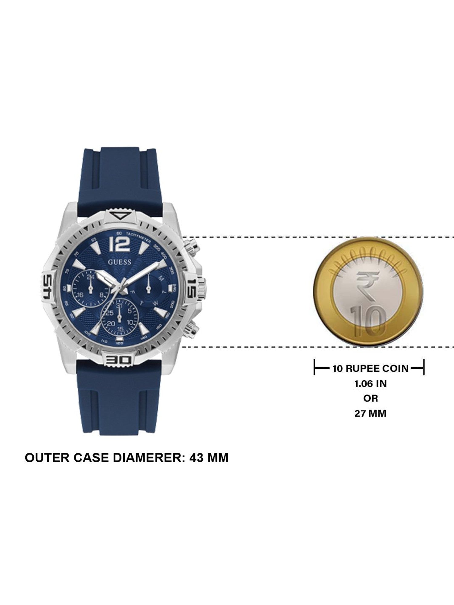  Shop Authentic Guess Commander Blue Dial Blue Rubber Strap Watch for Men - GW0211G1 - Luxxuri