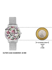  Shop Authentic Guess Sparkle Butterfly White Dial Silver Leather Strap Watch For Women - GW0008L1 - Luxxuri