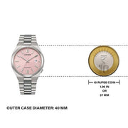  Shop Authentic Citizen x Pantone Automatic Dreamy Pink Dial Silver Steel Strap Watch For Men - NJ0158-89X - Luxxuri