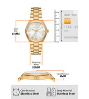  Shop Authentic Michael Kors Lennox Three Hand Silver Dial Gold Steel Strap Watch For Women - MK7391 - Luxxuri