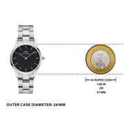  Shop Authentic Daniel Wellington Iconic Link Black Dial Silver Steel Strap Watch For Women - DW00100208 - Luxxuri