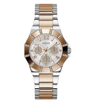  Shop Authentic Guess Sunray Multifunction Crystals Silver Dial Two Tone Steel Strap Watch For Women - GW0616L3 - Luxxuri