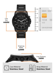  Shop Authentic Armani Exchange Drexler Chronograph Black Dial Black Steel Strap Watch For Men - AX2639 - Luxxuri