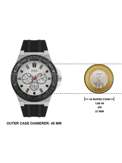  Shop Authentic Guess Force Analog Quartz White Dial Black Rubber Strap Watch For Men - W0674G3 - Luxxuri