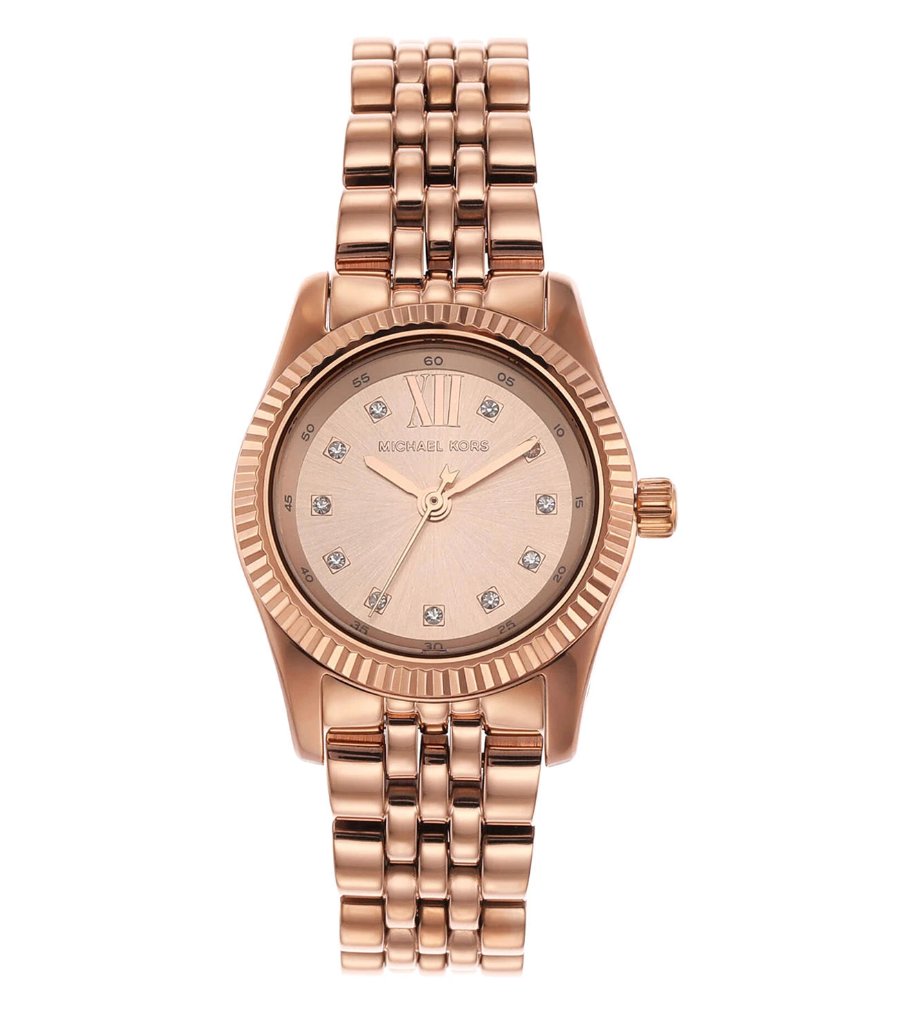  Shop Authentic Michael Kors Lexington Three Hand Rose Gold Dial Rose Gold Steel Strap Watch For Women - MK4739 - Luxxuri