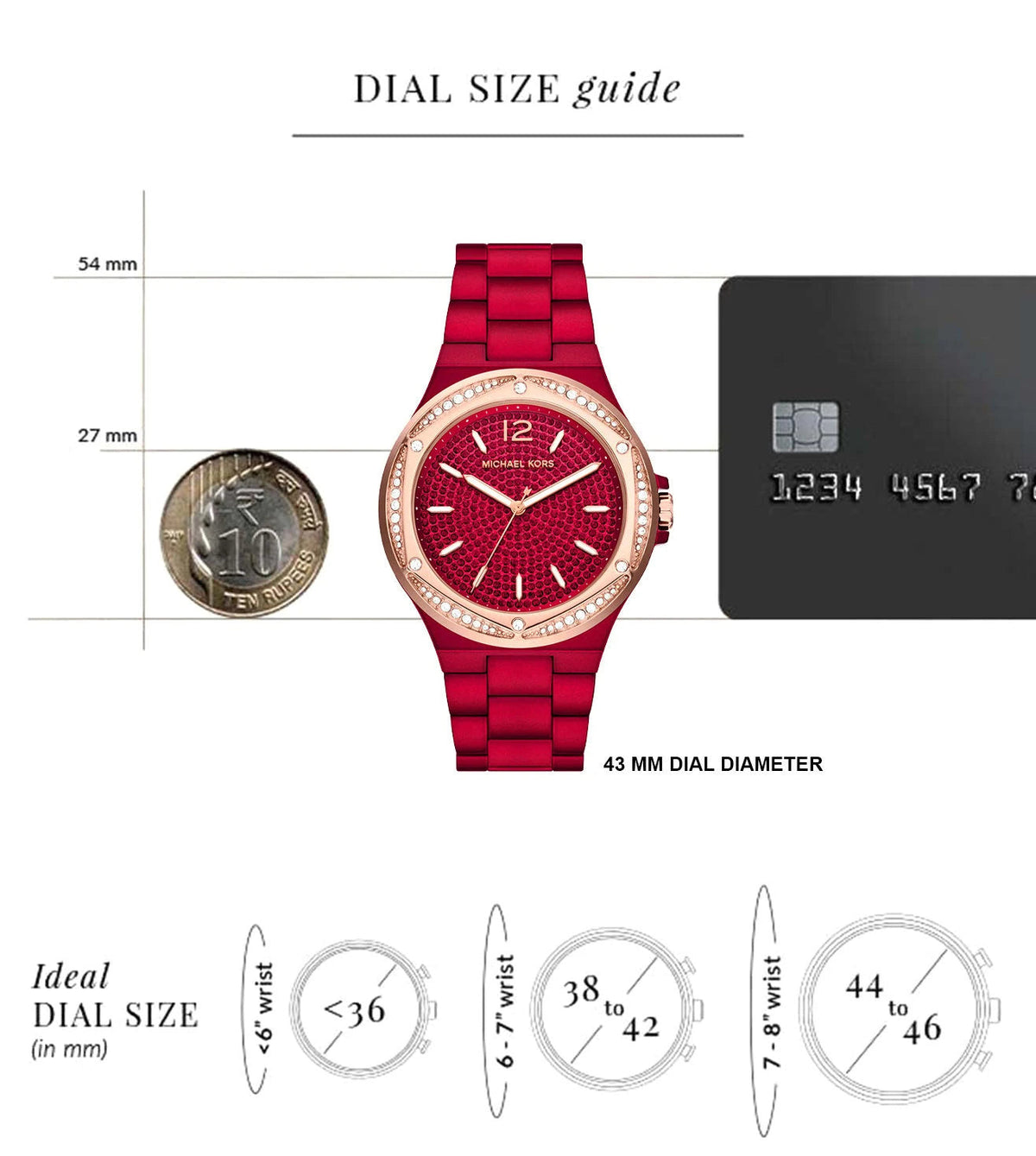  Shop Authentic Michael Kors Lennox Analog Crystals Red Dial Red Steel Strap Watch for Women - MK7455 - Luxxuri