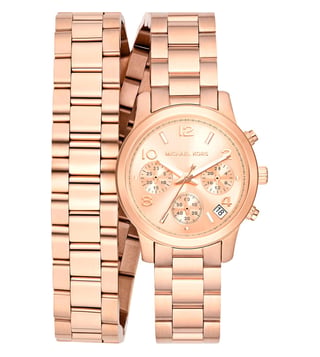  Shop Authentic Michael Kors Runway Chronograph Analog Rose Gold Dial Rose Gold Steel Strap Watch for Women - MK7453 - Luxxuri