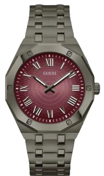  Shop Authentic Guess Asset Quartz Red Dial Black Steel Strap Watch For Men - GW0575G5 - Luxxuri