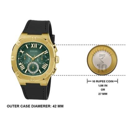  Shop Authentic Guess Headliner Multifunction Green Dial Black Silicone Strap Watch For Men - GW0571G3 - Luxxuri
