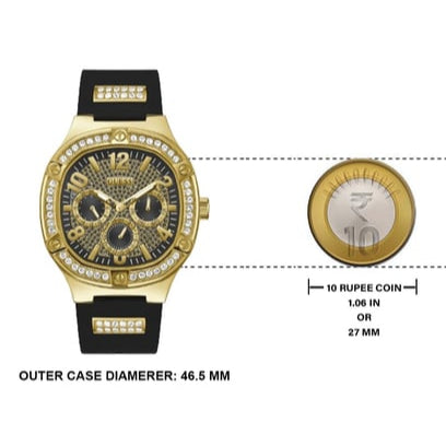  Shop Authentic Guess Duke Crystals Black Dial Black Silicone Strap Watch For Men - GW0641G2 - Luxxuri