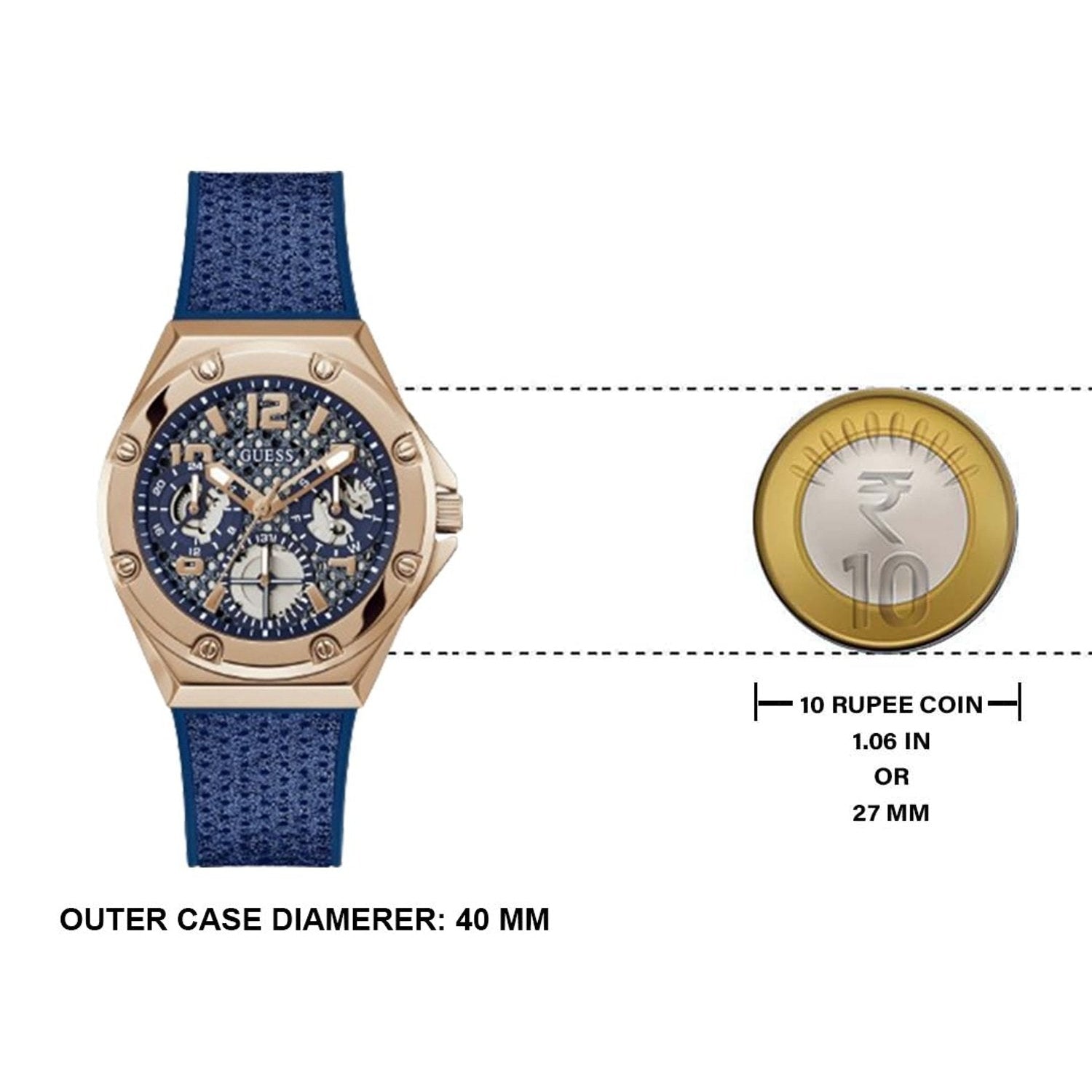  Shop Authentic Guess Asteria Multifunction Blue Dial Blue Rubber Strap Watch For Women - GW0620L3 - Luxxuri