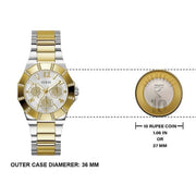  Shop Authentic Guess Sunray Multifunction Silver Dial Two Tone Steel Strap Watch for Women - GW0616L2 - Luxxuri