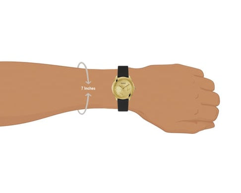  Shop Authentic Guess Cubed Analog Gold Dial Black Silicone Strap Watch For Women - GW0665L1 - Luxxuri