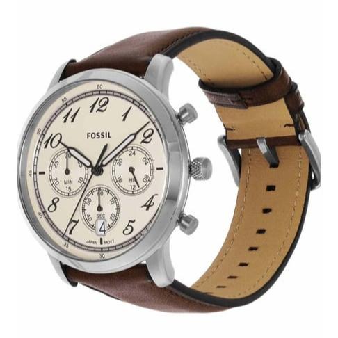  Shop Authentic Fossil Neutra Chronograph White Dial Brown Leather Strap Watch for Men - FS6022 - Luxxuri