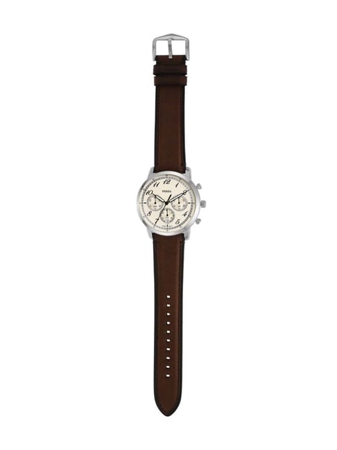 Shop Authentic Fossil Neutra Chronograph White Dial Brown Leather Strap Watch for Men - FS6022 - Luxxuri