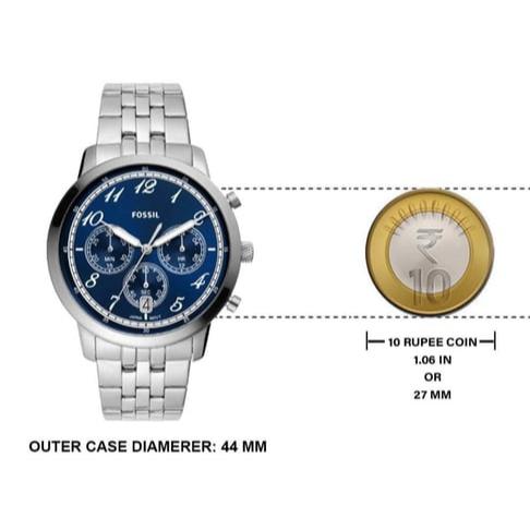  Shop Authentic Fossil Neutra Chronograph Blue Dial Silver Steel Strap Watch for Men - FS6025 - Luxxuri