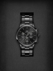  Shop Authentic Daniel Wellington Iconic Chronograph Black Dial Black Steel Strap Watch For Men - DW00100642 - Luxxuri