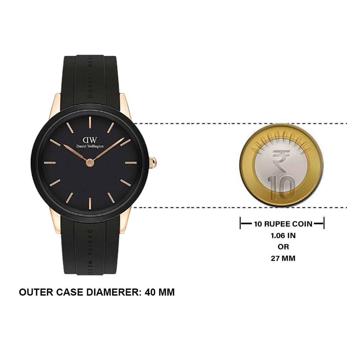  Shop Authentic Daniel Wellington Iconic Motion Black Dial Rubber Strap Watch For Women - DW00100426 - Luxxuri