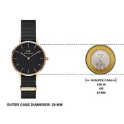  Shop Authentic Daniel Wellington Petite Cornwall Black Dial Black Nylon Strap Watch for Women - DW00100247 - Luxxuri