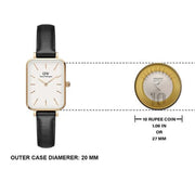  Shop Authentic Daniel Wellington Quadro White Dial Black Leather Strap Watch For Women - DW00100434 - Luxxuri
