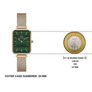  Shop Authentic Daniel Wellington Quadro Melrose Green Dial Rose Gold Mesh Strap Watch For Women - DW00100437 - Luxxuri