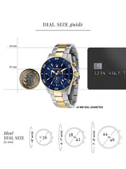  Shop Authentic Maserati Competizione Chronograph Blue Dial Two Tone Steel Strap Watch For Men - R8873600006 - Luxxuri