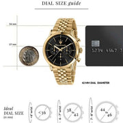  Shop Authentic Maserati Epoca Chronograph Black Dial Gold Steel Strap Watch For Men - R8873618023 - Luxxuri
