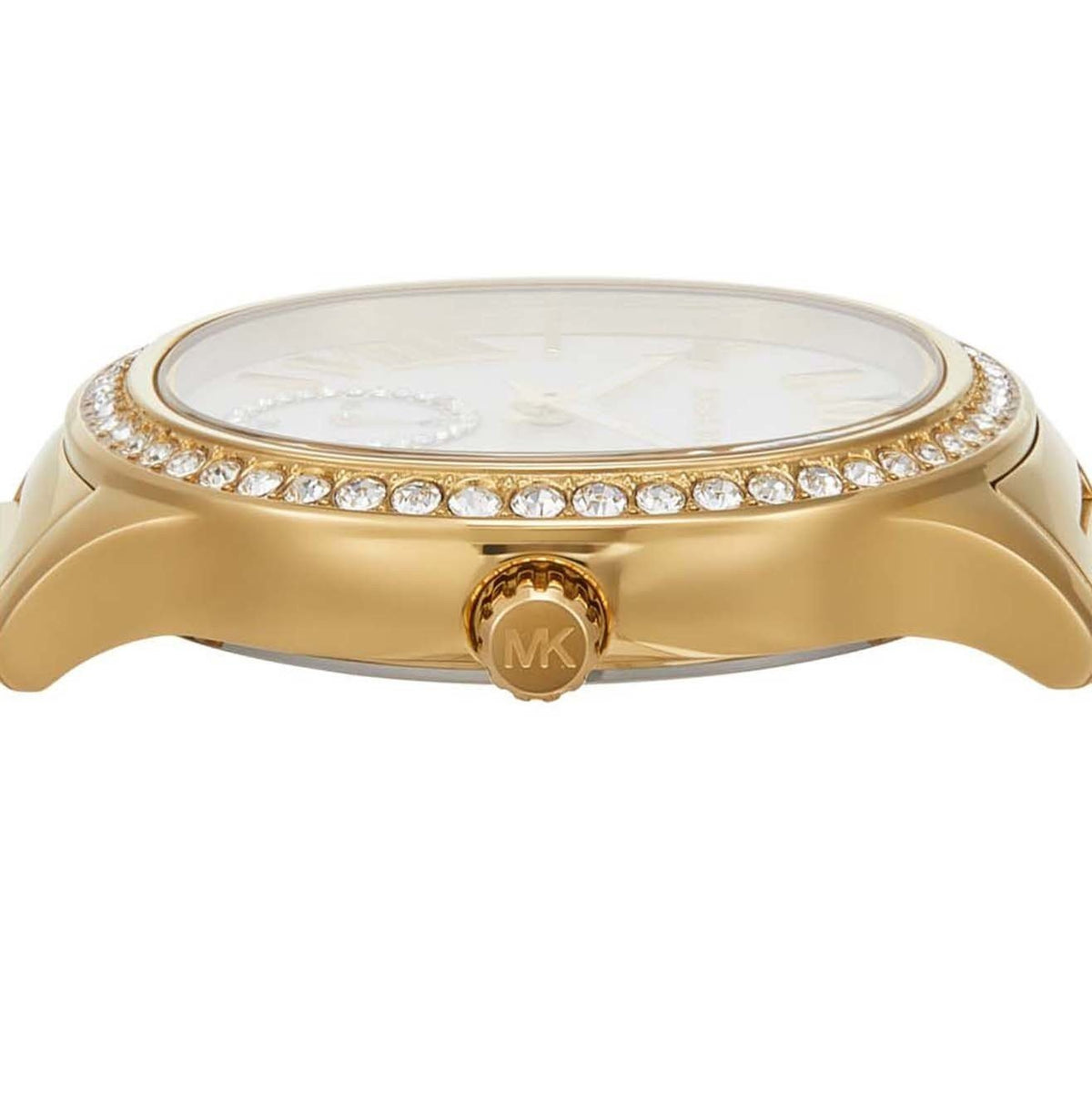  Shop Authentic Michael Kors Sage Three-Hand Mother of Pearl White Dial Gold Steel Strap Watch for Women - MK4805 - Luxxuri