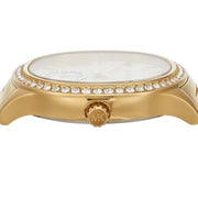  Shop Authentic Michael Kors Sage Three-Hand Mother of Pearl White Dial Gold Steel Strap Watch for Women - MK4805 - Luxxuri