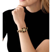  Shop Authentic Michael Kors Chain Lock Analog Silver Dial Two Tone Steel Strap Watch for Women - MK4808 - Luxxuri
