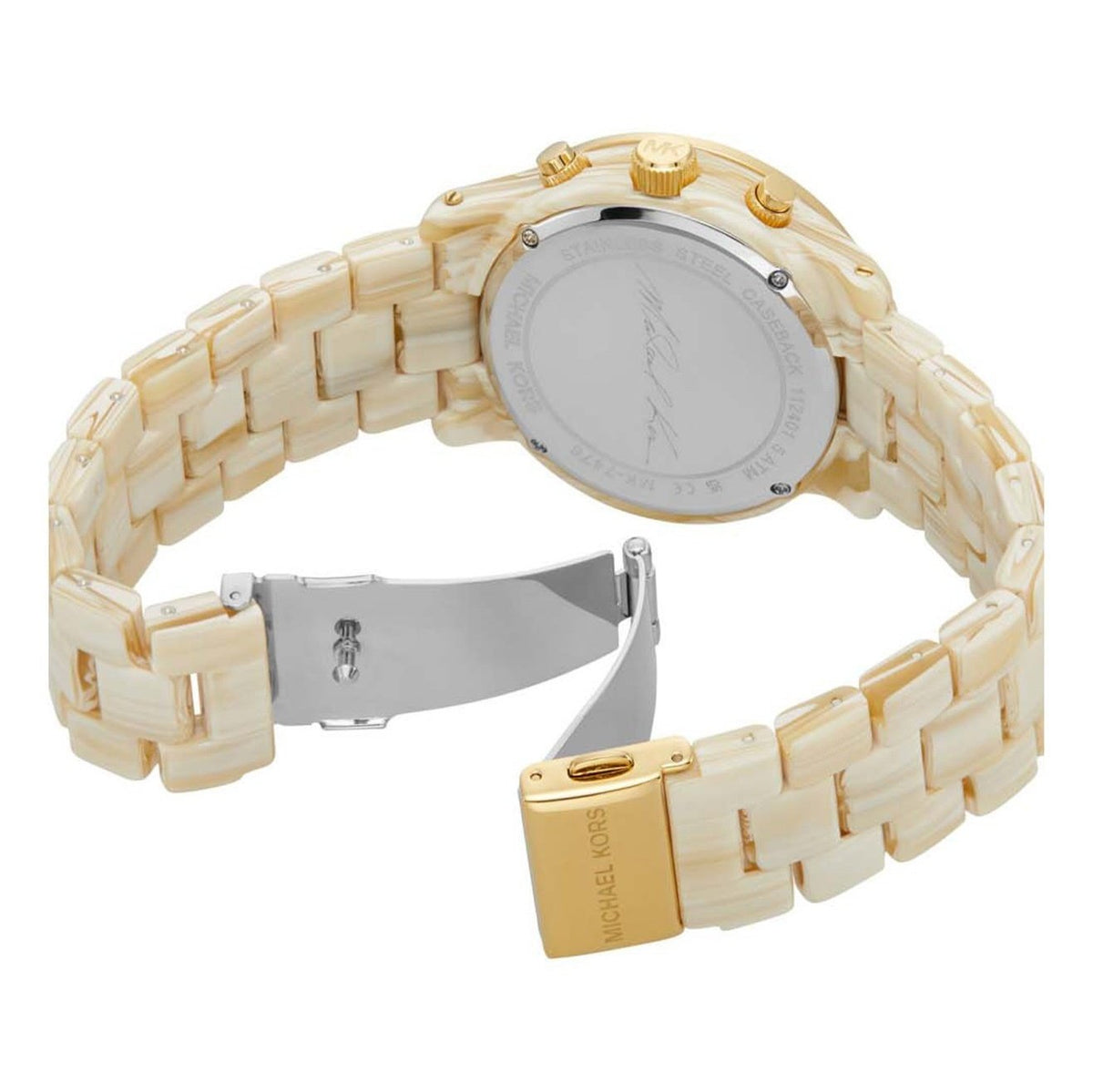 Shop Authentic Michael Kors Runway Pavé Chronograph White Dial White Acetate Strap Watch for Women - MK7476 - Luxxuri
