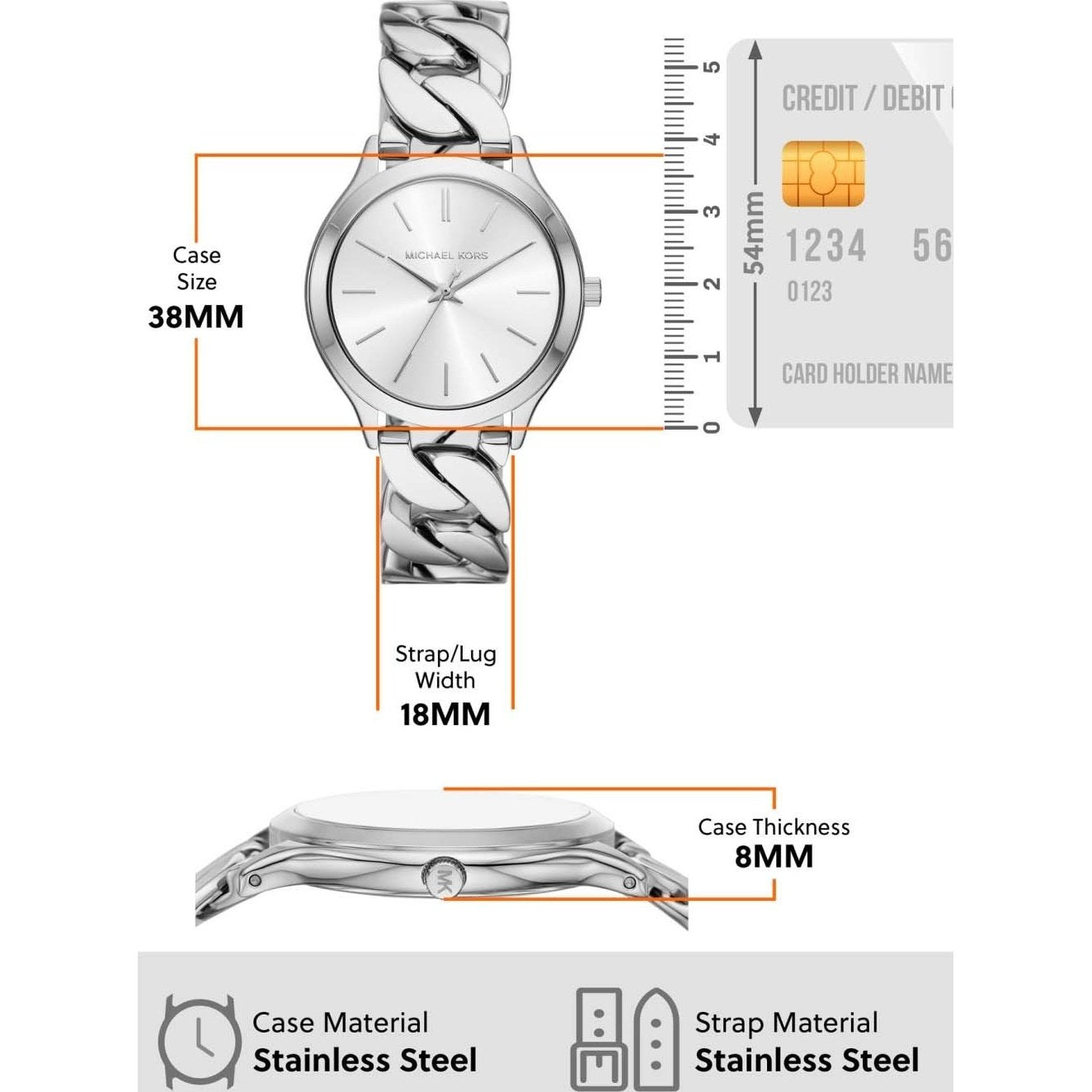  Shop Authentic Michael Kors Runway Three-Hand Silver Dial Silver Steel Strap Watch for Women - MK7474 - Luxxuri