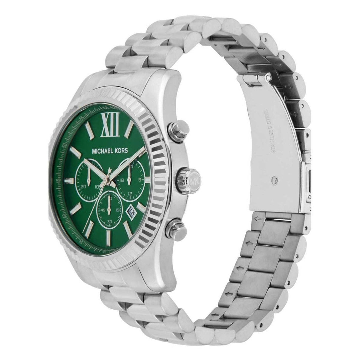  Shop Authentic Michael Kors Lexington Chronograph Green Dial Silver Steel Strap Watch for Women - MK9152 - Luxxuri