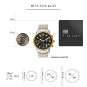  Shop Authentic Michael Kors Hutton Chronograph Black Dial Two Tone Steel Strap Watch For Men - MK8954 - Luxxuri