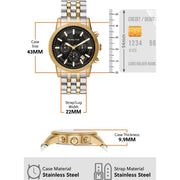  Shop Authentic Michael Kors Hutton Chronograph Black Dial Two Tone Steel Strap Watch For Men - MK8954 - Luxxuri